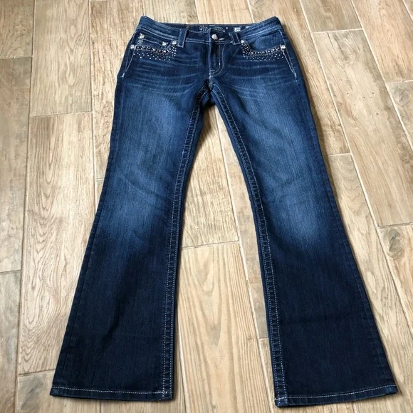 Miss Me Medium Wash Rhinestone Boot Cut Jeans 29 - Picture 3 of 16